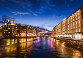 splendid City River Buildings