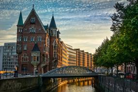 canal near houses in Hamburg