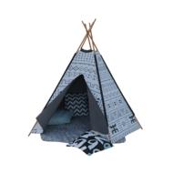 A tipi is a tent, traditionally made of animal skins upon wooden poles