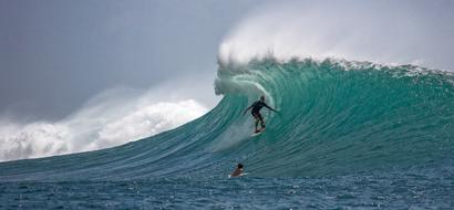 Surfer on Big Waves