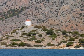 landscape of the windmill of middle ages in Greece