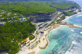 aerial view of scenic tropical coast