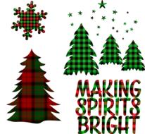 buffalo plaid trees drawing