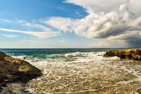 Beautiful landscape of the rocky coast with colorful water in Ayia Napa, Cyprus, Greece