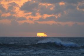 sunset over the waves in south africa