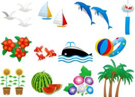 summer sea set drawing