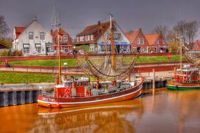 Cutter Greetsiel at North Sea port