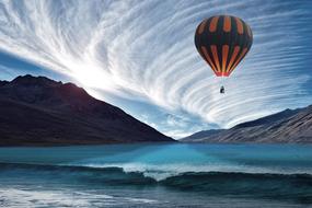 Hot Air Balloon and sea