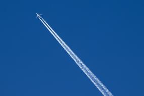 airliner in the blue sky