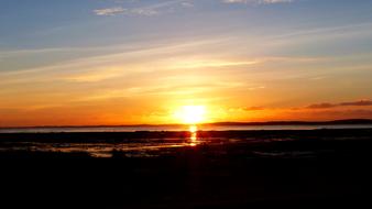 evening orange sky over the ocean