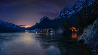 Landscape Mountains afterglow