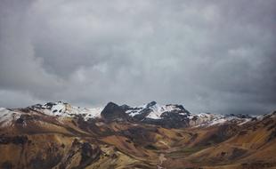 grey clouds above summit of Mountain, Peru, Ayacucho