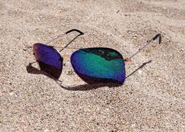 closeup picture of the Sunglasses on a Sand
