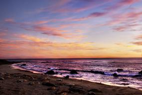 sand Beach at Warm Sunset