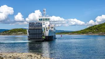 ferry in scotland on a sunny day