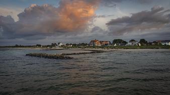 Landscape of Baltic Sea Coast and clouds