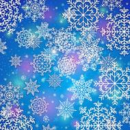 festive snowflakes on a blue background