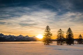splendid Sunset Winter Mountains