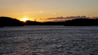 landscape of Lake Water at Sunset