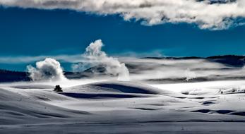 gorgeous winter landscape, usa, Wyoming, Yellowstone National Park