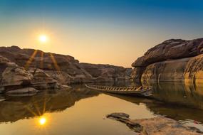 scenic sunset over the natural bay