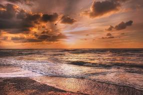 colorful sea sunset in Denmark