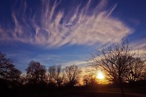 atmospheric sky in the evening