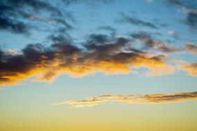 Beautiful and colorful, gradient dawn in the sky, with the clouds