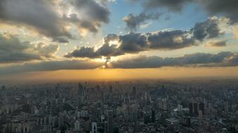 aerial view of Shanghai in China