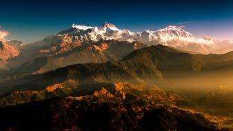 himalayas, gorgeous Mountains at sunrise, Nepal