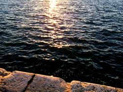 rippling sea surface with the sunshine on it