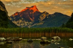picturesque Leopoldsteinersee in Austria