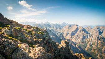 panoramic view of a picturesque mountain landscape in corsica