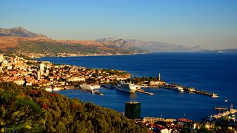 panoramic view of the harbor in croatia