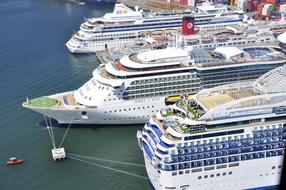 cruise ship near the shore