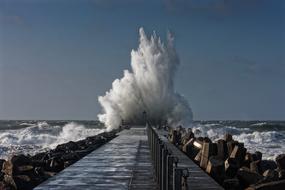 amazing Water wave, north sea, denmark