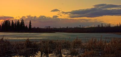 splendid Sunset Lake Landscape