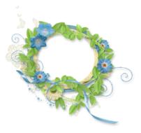 isolated blue and green wreath
