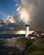 photo of a white lighthouse in Portsmouth on the wallpaper