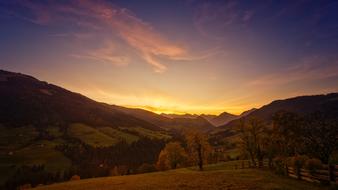 autumn sunrise over the mountains of Tyrol, Austria