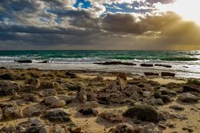 sharp boulders on the beach in Ayia Napa, Cyprus