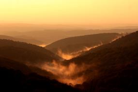 wonderful sunset in mountains