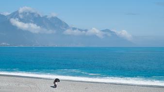 couple on the empty beach