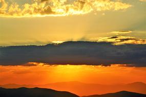 dramatic sunset over horizon