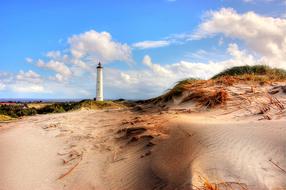 beautiful Lighthouse Beach Sea
