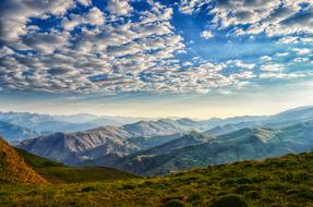 white clouds over the mountains east of the Black Sea