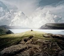 amazing Landscape of the lake and Mountains