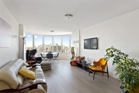 living room in a skyscraper in Manhattan, New York