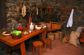 food in medieval castle kitchen