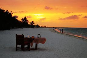 romantic dinner on the beach